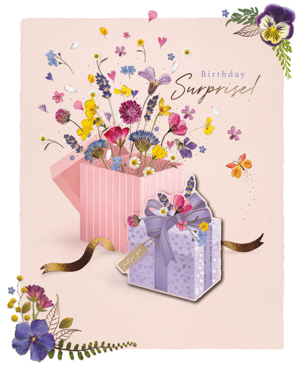 Birthday Wildflower Surprise Embellished Birthday Greeting Card Cards